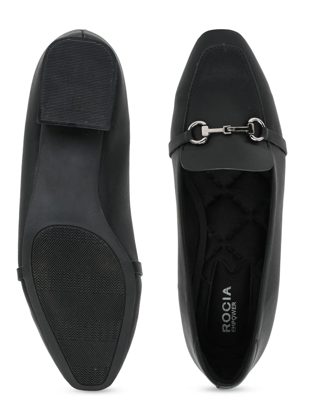 Empower By Rocia Black Women Buckled Work Wear Pumps