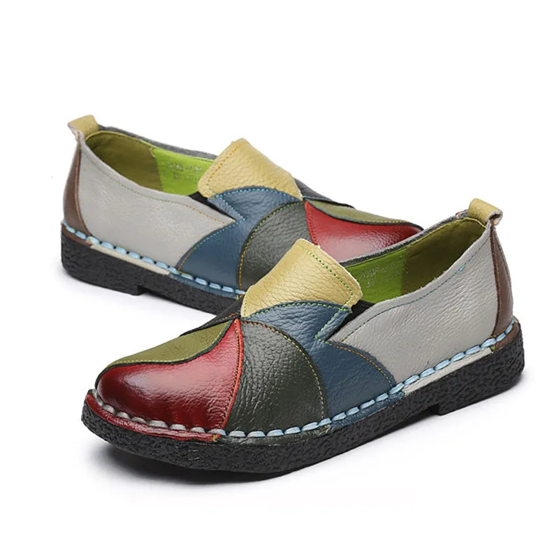 Fashion Genuine Leather Flat Women Loafers Shoes
