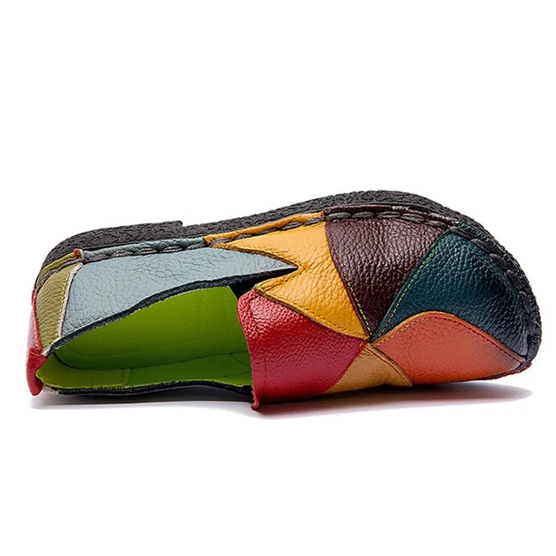 Fashion Genuine Leather Flat Women Loafers Shoes