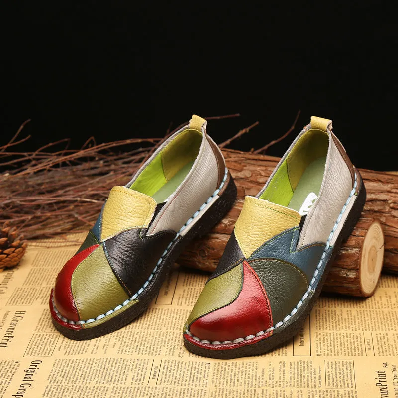 Fashion Genuine Leather Flat Women Loafers Shoes