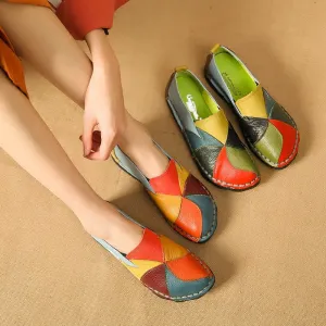 Fashion Genuine Leather Flat Women Loafers Shoes
