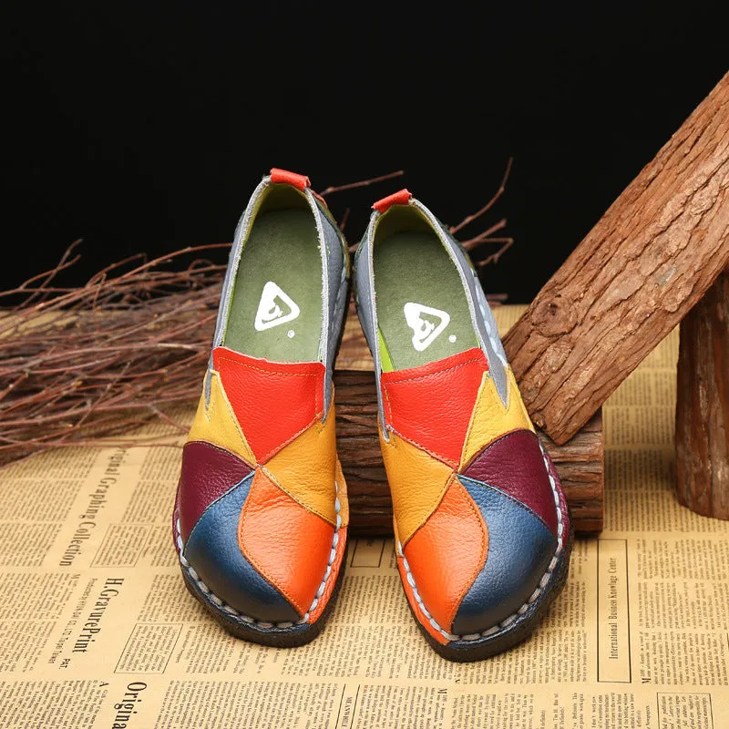 Fashion Genuine Leather Flat Women Loafers Shoes