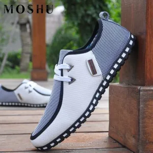 Fashion Summer Sneakers Men Leather Loafers Slip On Casual Shoes Male Flats White Driving Shoes SIZE 47 Trainers Zapatos Hombre