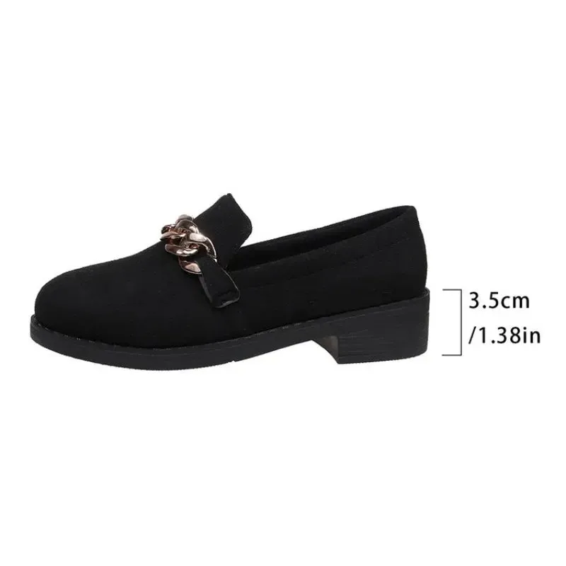 Fashion Thick Heel Shoes Autumn New Pointed Head
