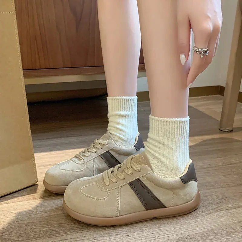 Fashion Trend Women's Casual Shoes College Style Wide Toe Soft Comfortable Flat Shoes Outdoor Casual Sports Shoes