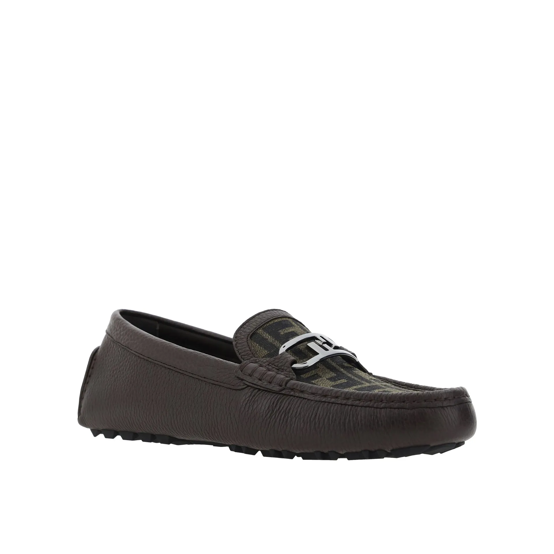 FENDI Leather Monogram Loafers for Men