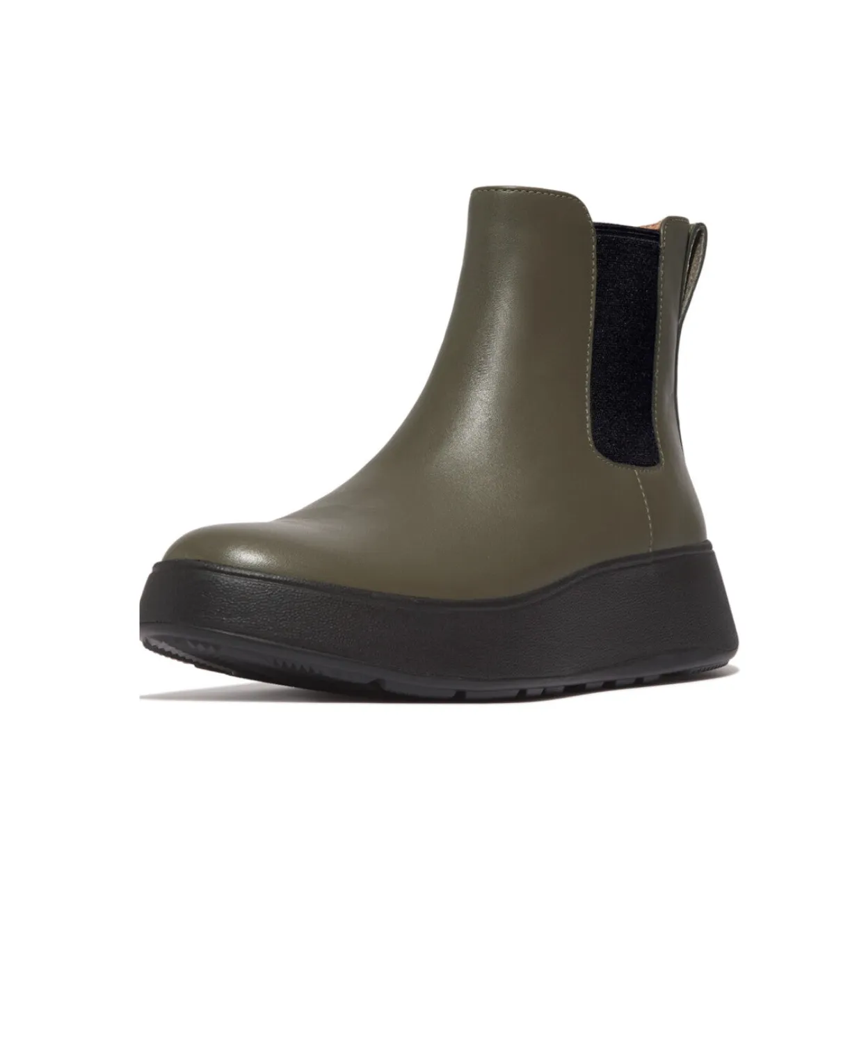 Fitflop F-Mode Flatform Chelsea Boots Deep Olive