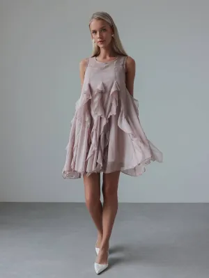 Flowy Ruffled Sleeveless Mini Dress