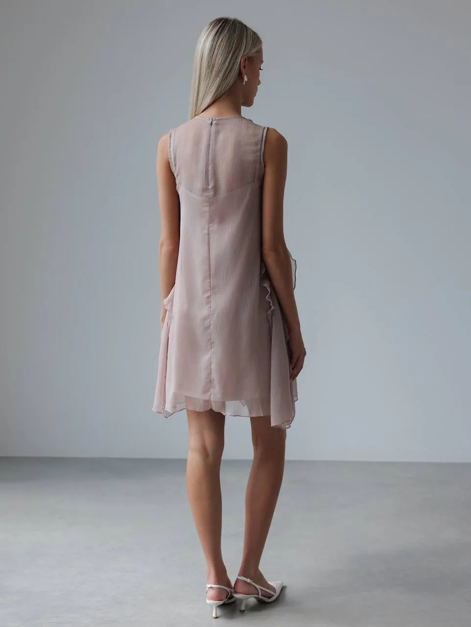 Flowy Ruffled Sleeveless Mini Dress