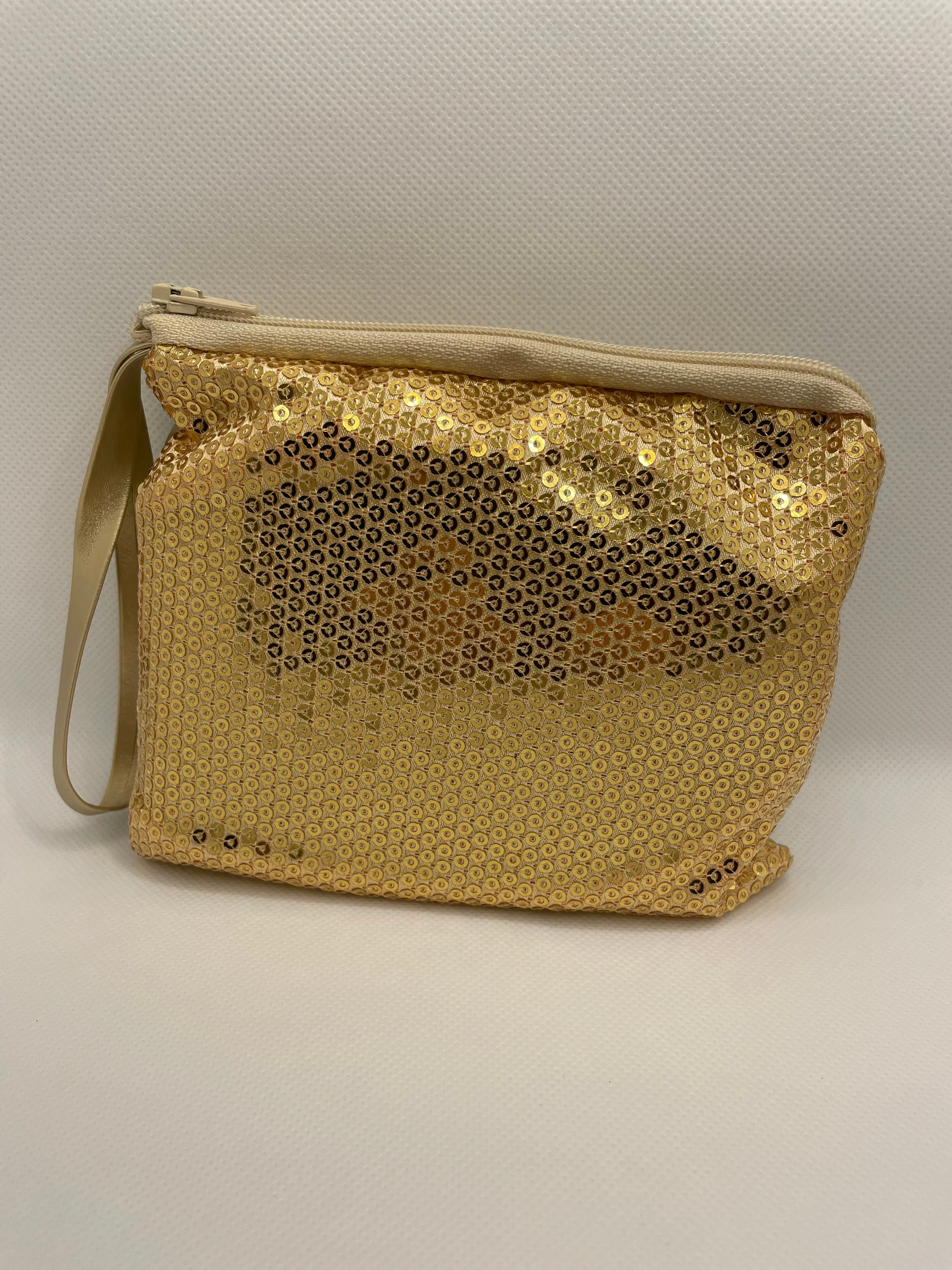 Foldable Ballet Slippers and Matching Bag - Gold Sequined