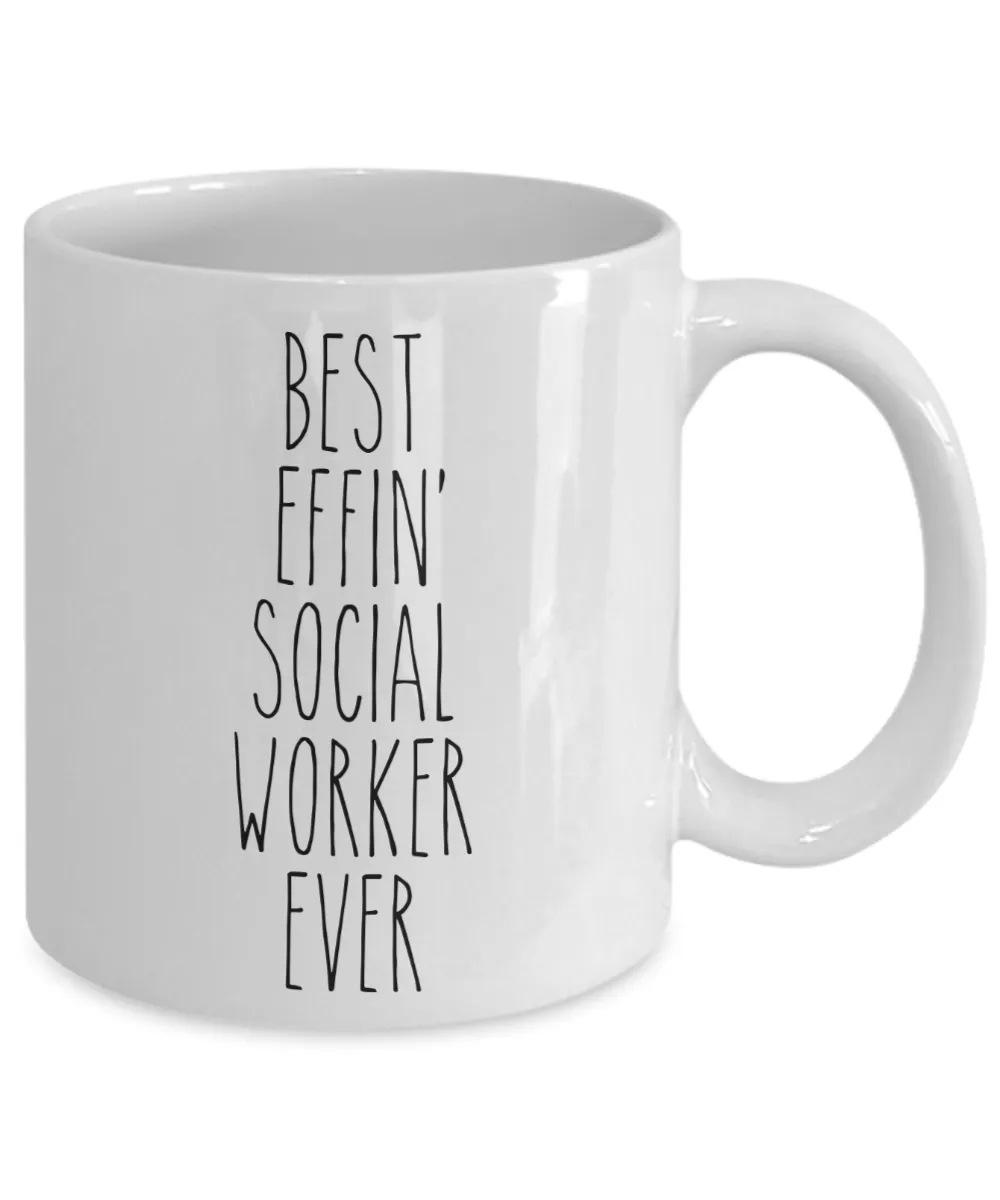 Gift For Social Worker Best Effin' Social Worker Ever Mug Coffee Cup Funny Coworker Gifts