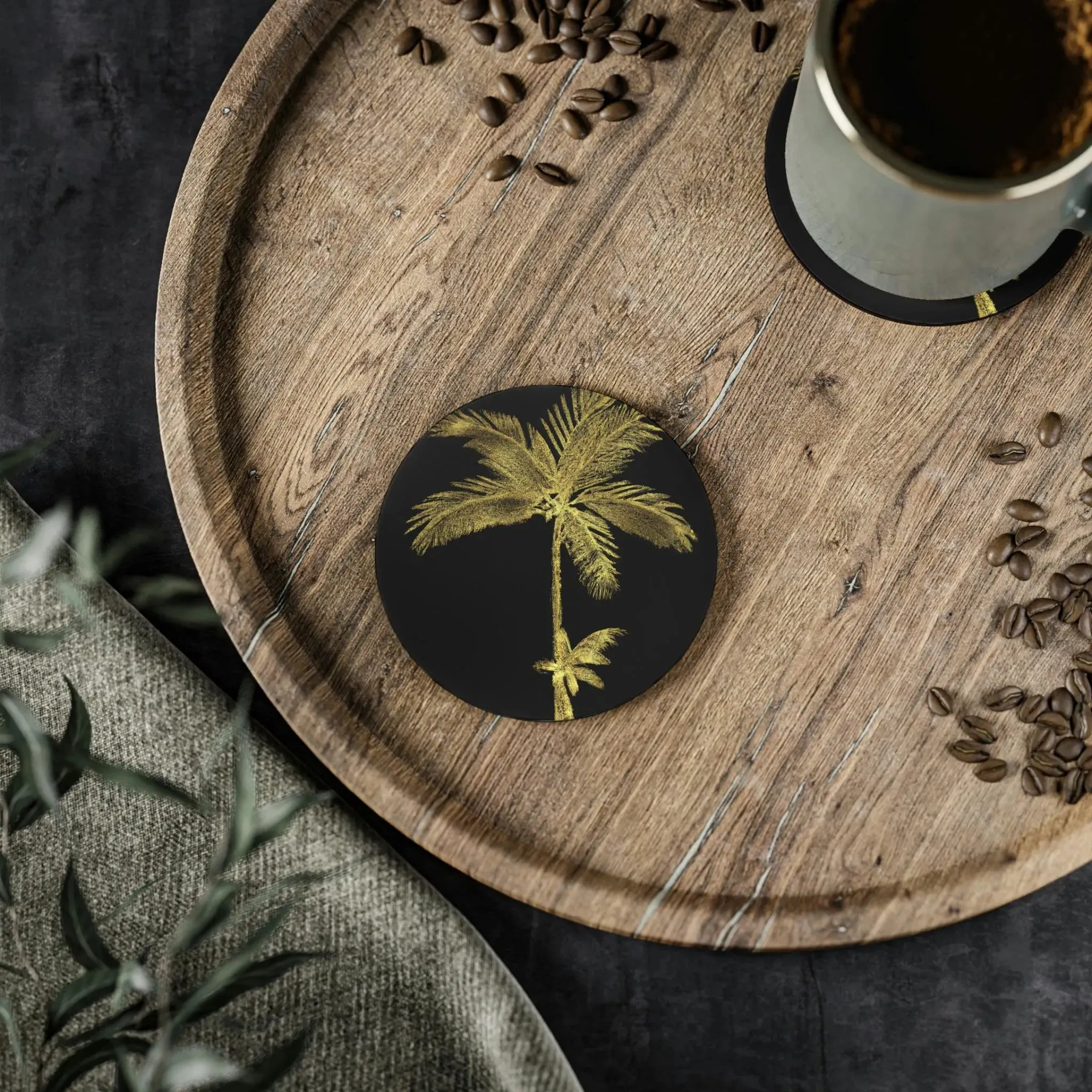 Golden Palm Tree Coasters