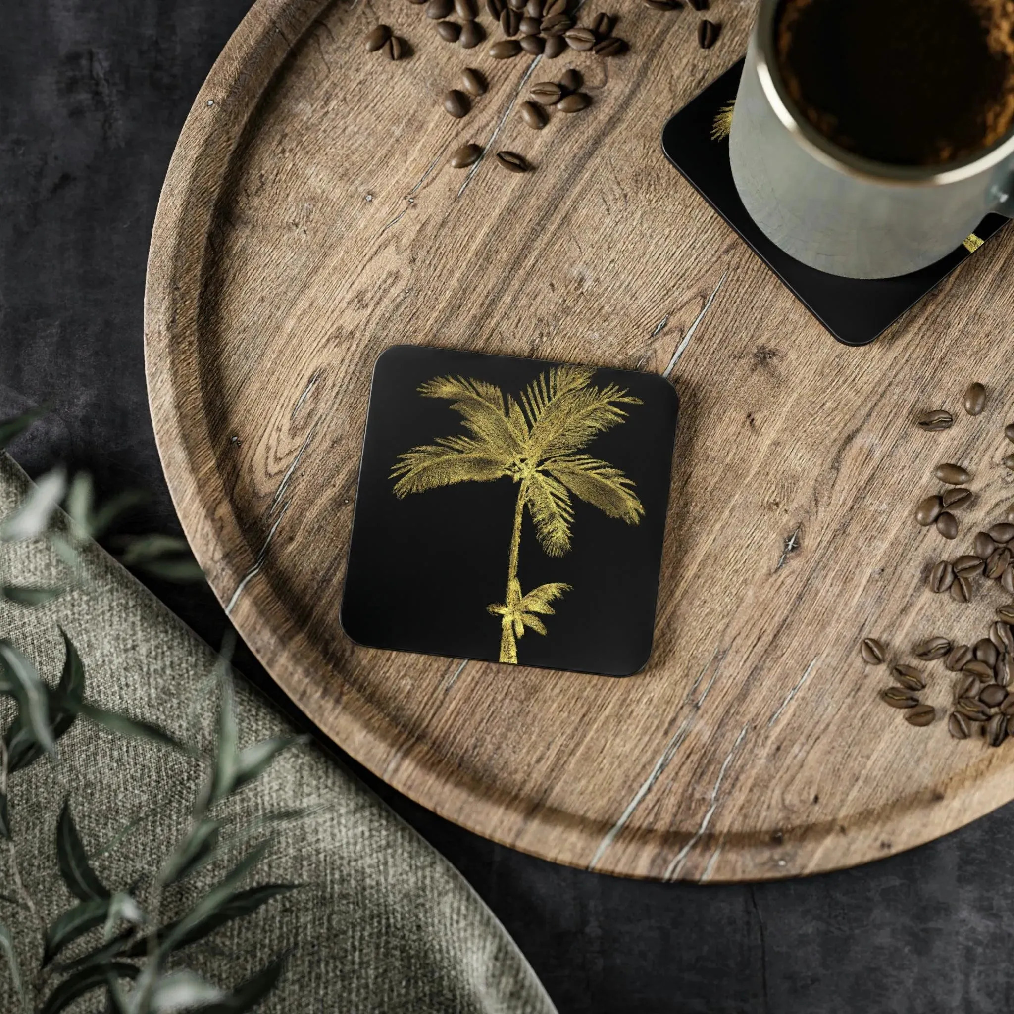 Golden Palm Tree Coasters