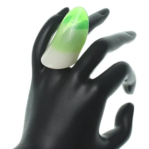 Green Long Arch Glossy Ring