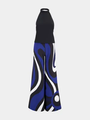 Halter-Neck Printed Jumpsuit