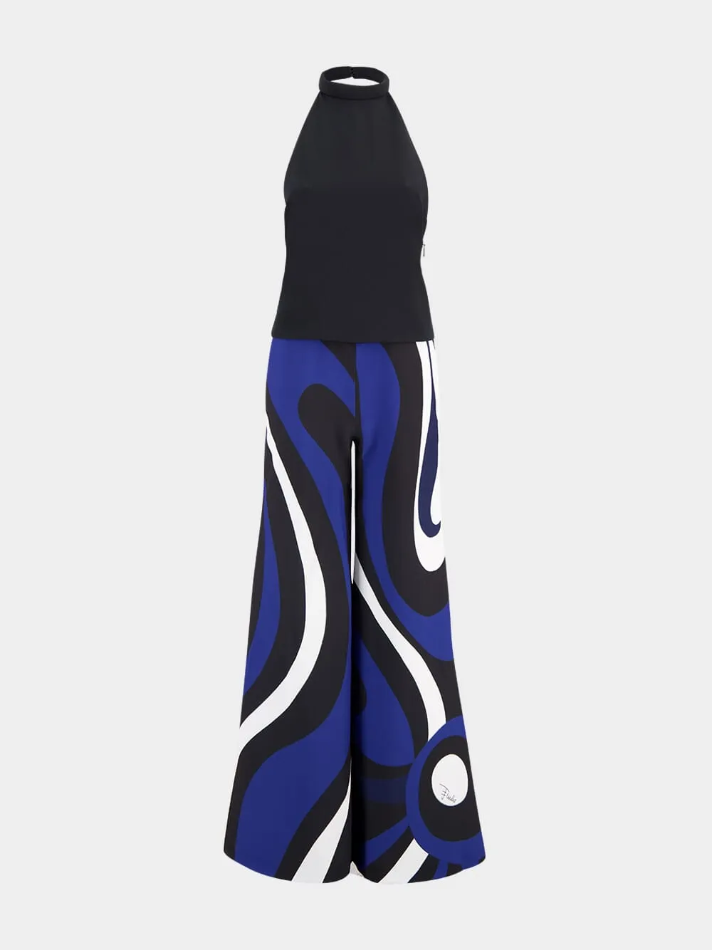 Halter-Neck Printed Jumpsuit