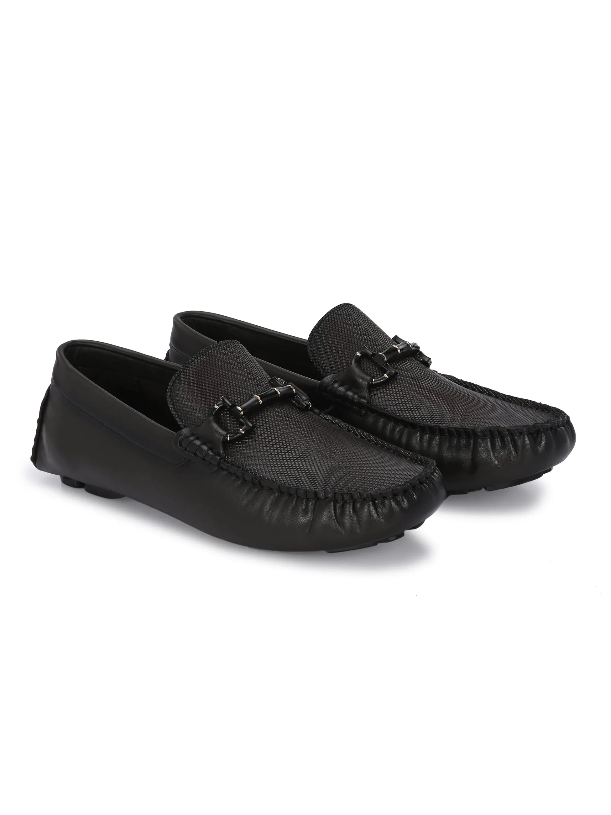 HITZ Men's Brown Leather Casual Loafers