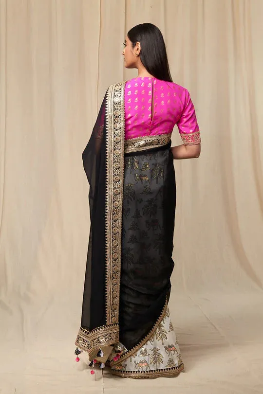 Ivory Oasis Saree