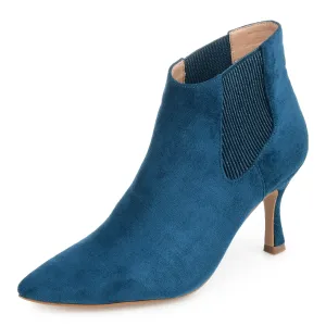 Journee Womens Elitta Tru Comfort Foam Pull On Stiletto Booties Blue
