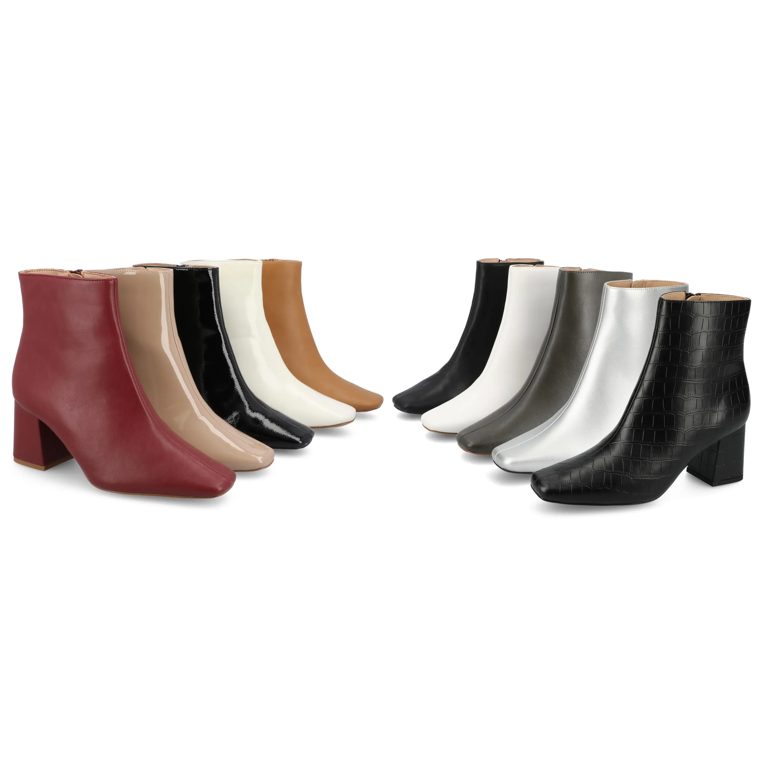 Journee Womens Haylinn Tru Comfort Foam Inside Zip Block Heel Booties