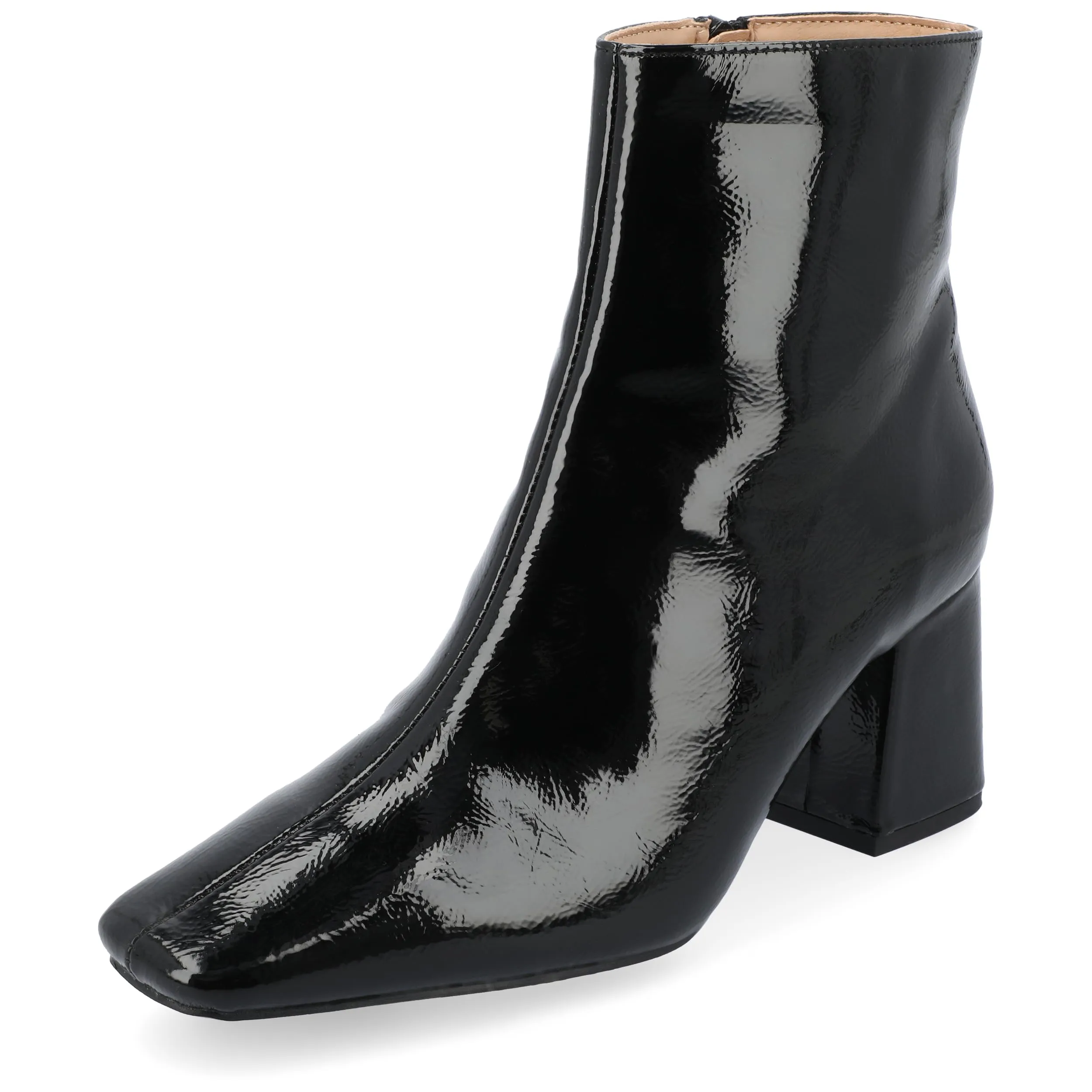 Journee Womens Haylinn Tru Comfort Foam Inside Zip Block Heel Booties