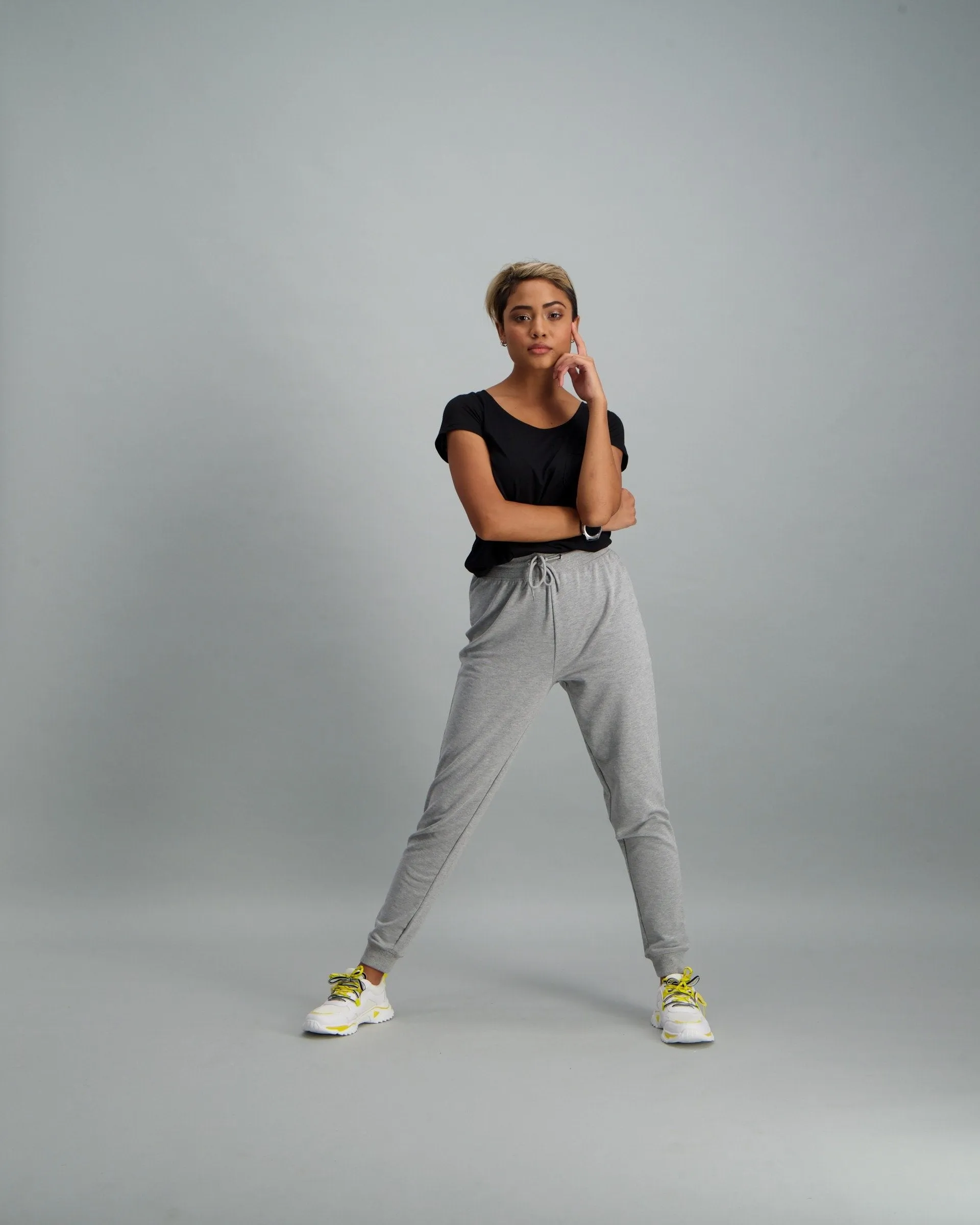 Ladies Fleece Track Pant - Grey