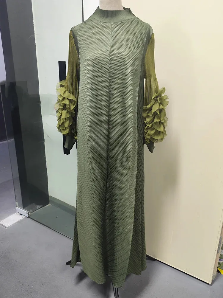 LANMREM Maxi Pleated Dress
