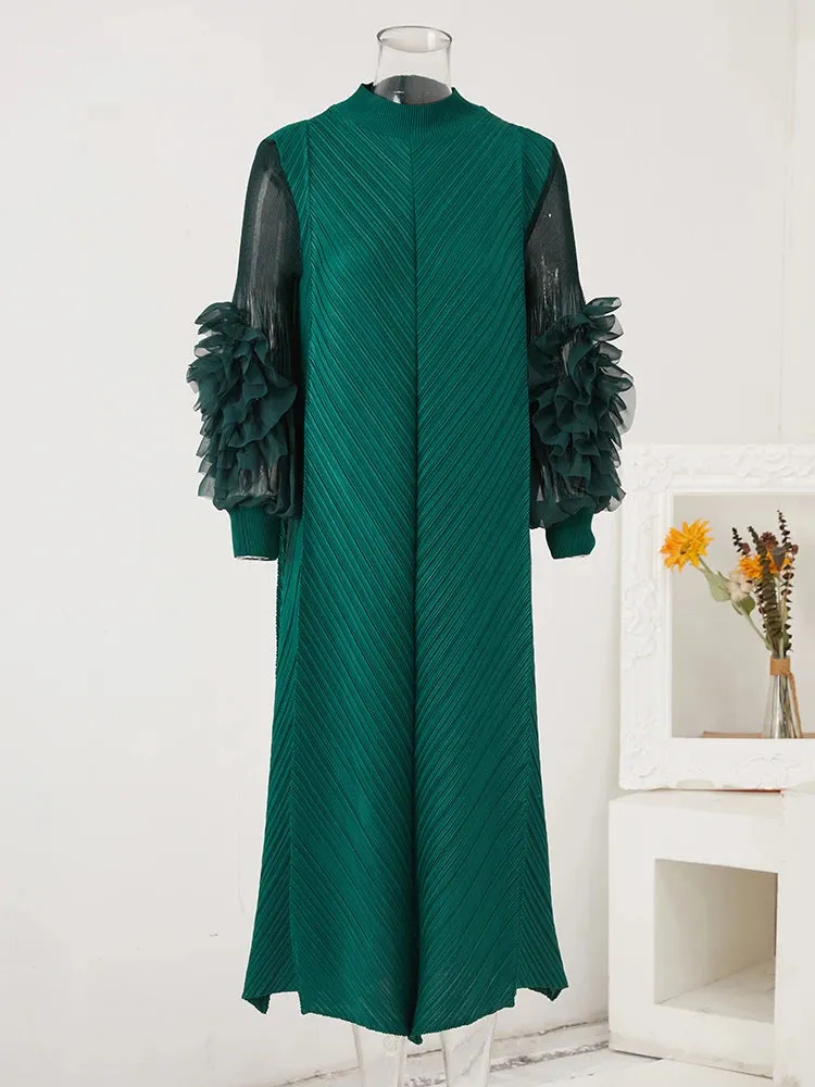 LANMREM Maxi Pleated Dress
