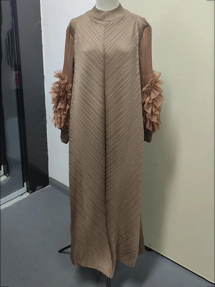 LANMREM Maxi Pleated Dress