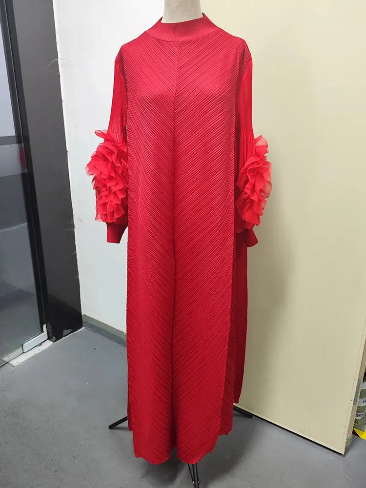 LANMREM Maxi Pleated Dress