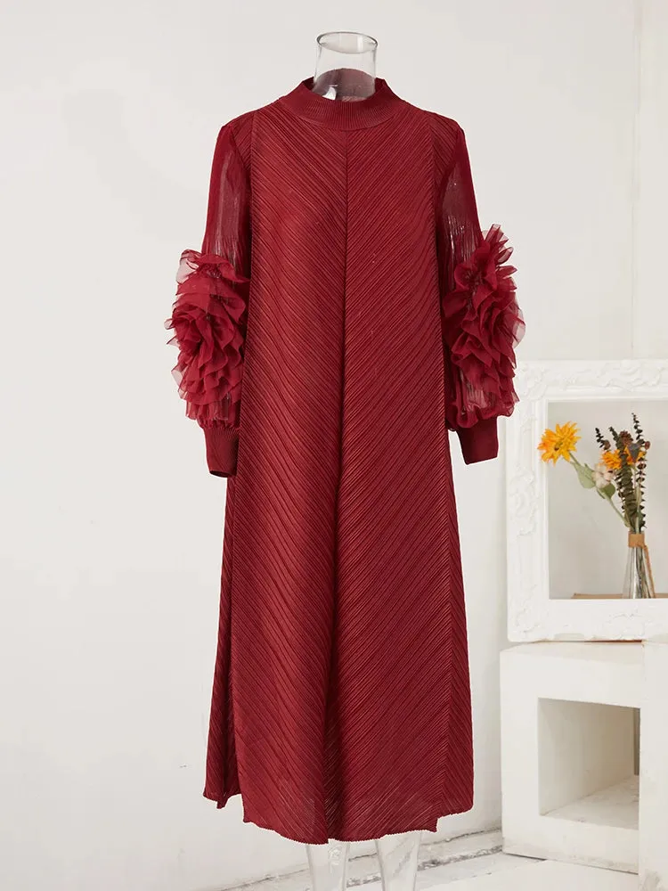 LANMREM Maxi Pleated Dress