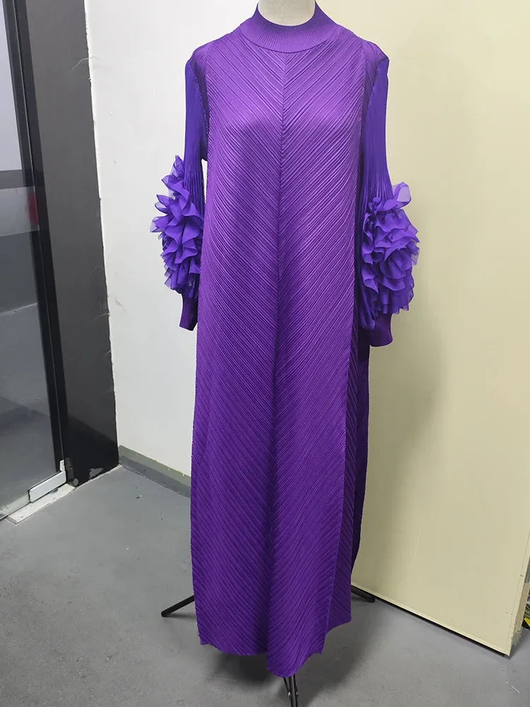 LANMREM Maxi Pleated Dress