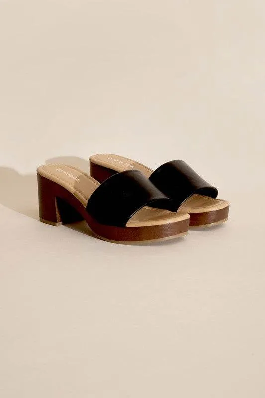 LAUREN-1 Slide Mule Heels