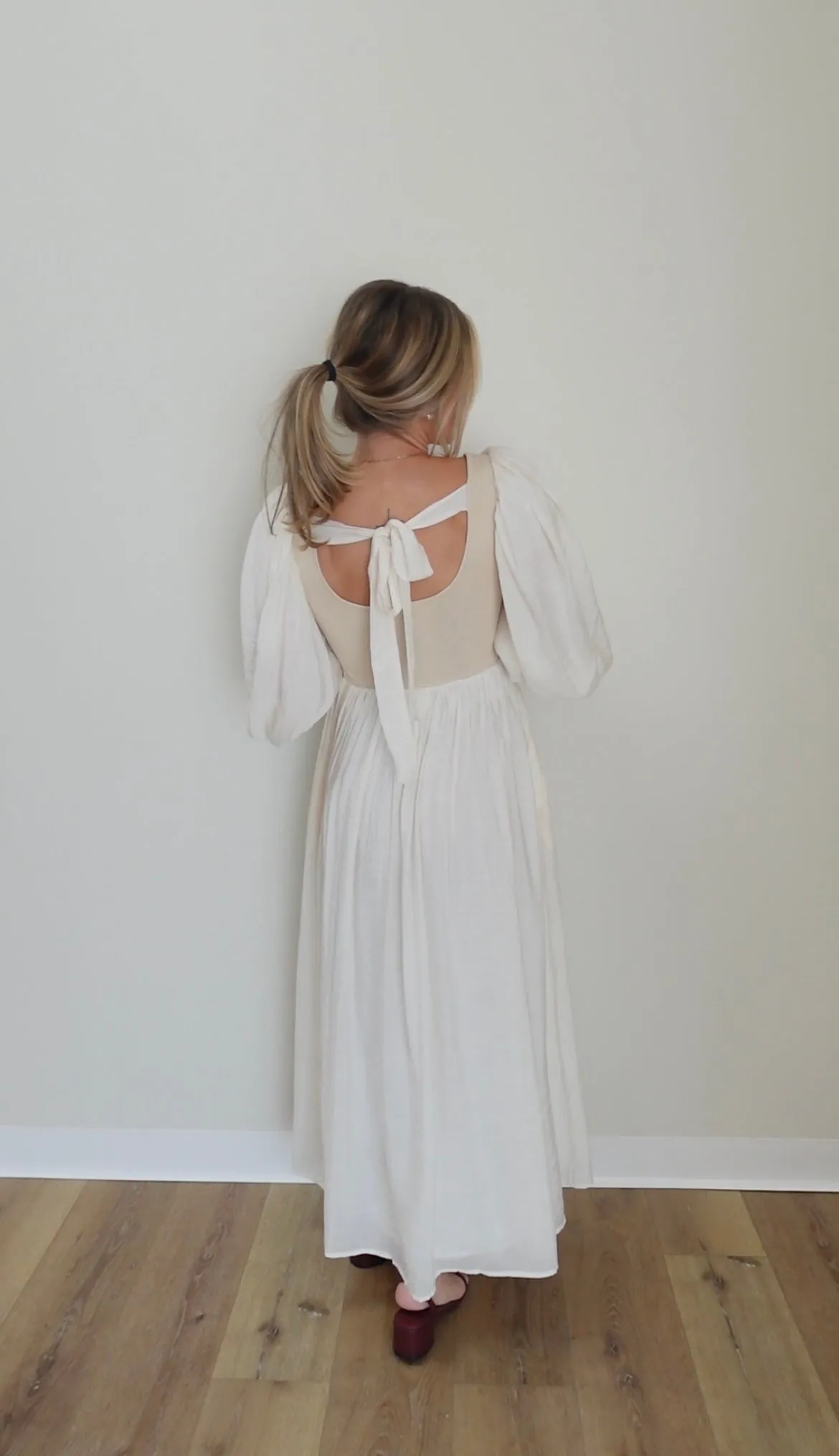 Lover's Quarrel Midi Dress- Natural/Ivory