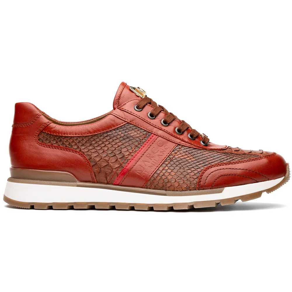 Marco Di Milano Brescia in Antique Cognac Python & Calfskin Sneakers
