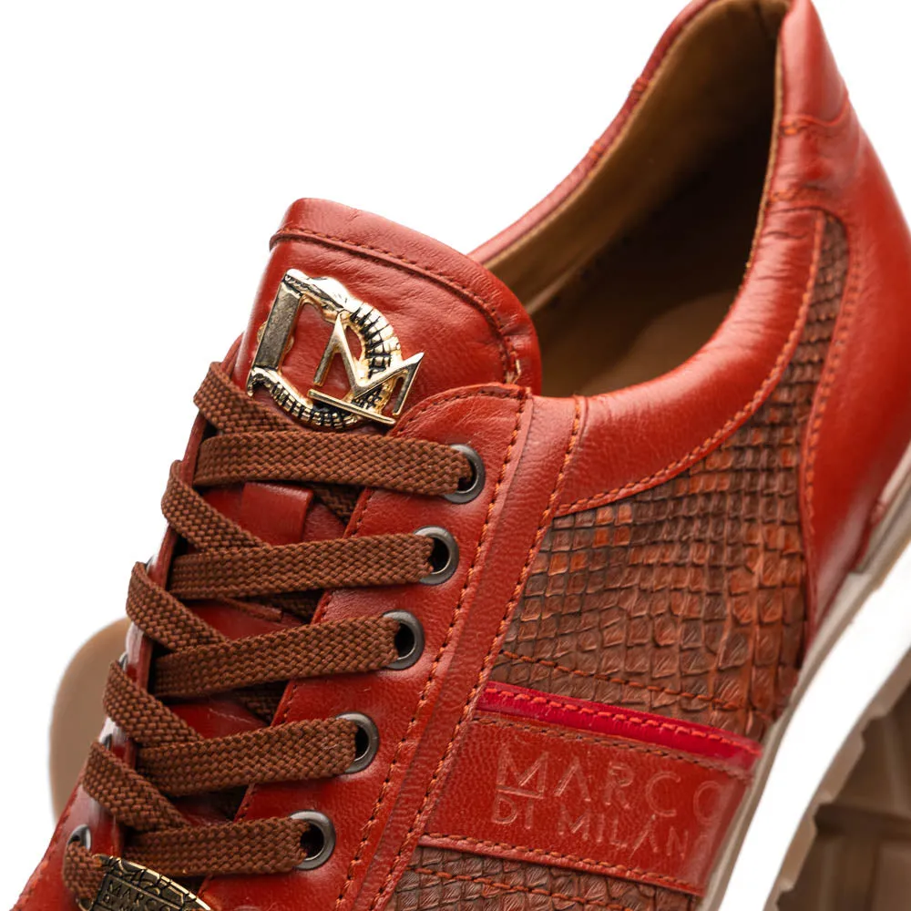 Marco Di Milano Brescia in Antique Cognac Python & Calfskin Sneakers