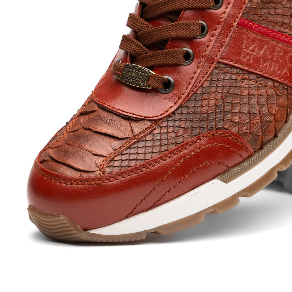 Marco Di Milano Brescia in Antique Cognac Python & Calfskin Sneakers