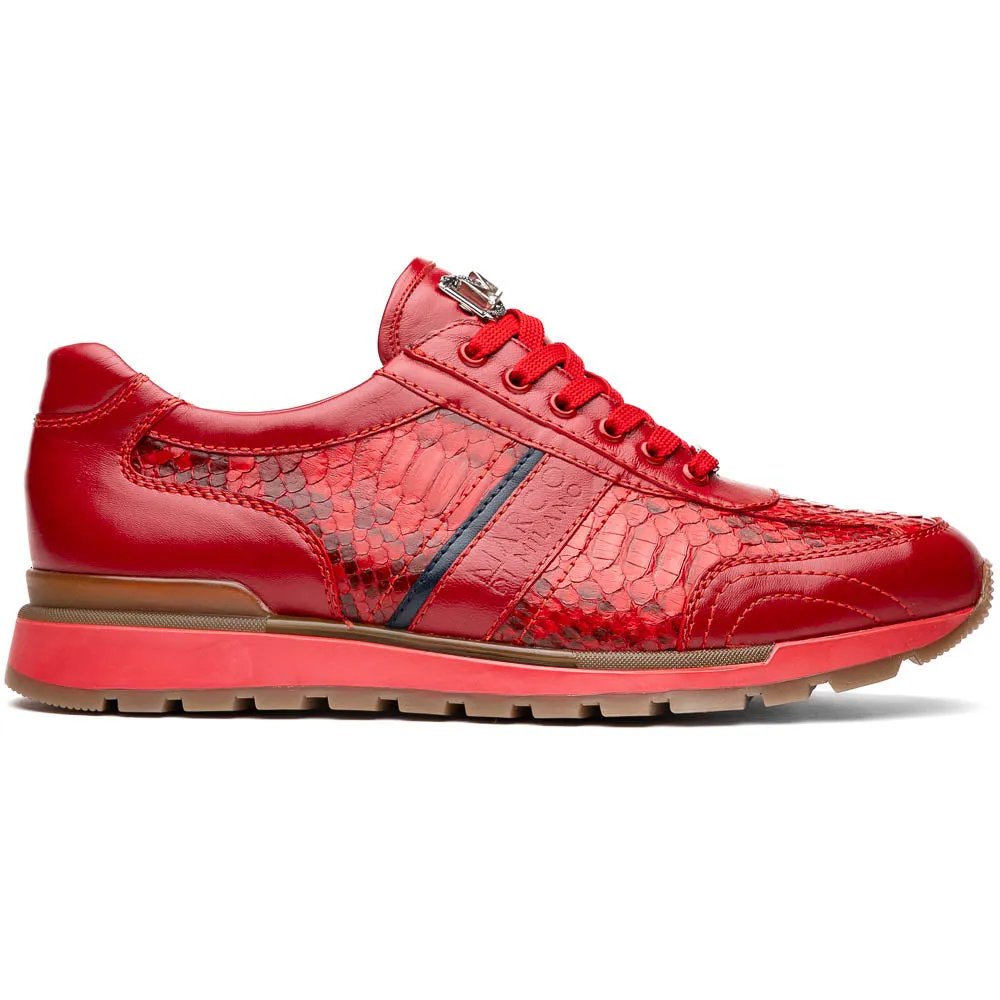 Marco Di Milano Brescia in Red Python & Calfskin Sneakers