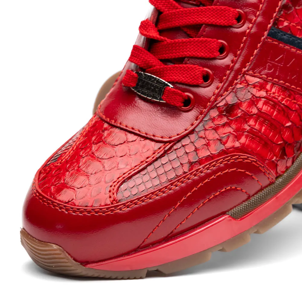 Marco Di Milano Brescia in Red Python & Calfskin Sneakers