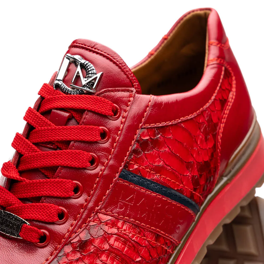 Marco Di Milano Brescia in Red Python & Calfskin Sneakers