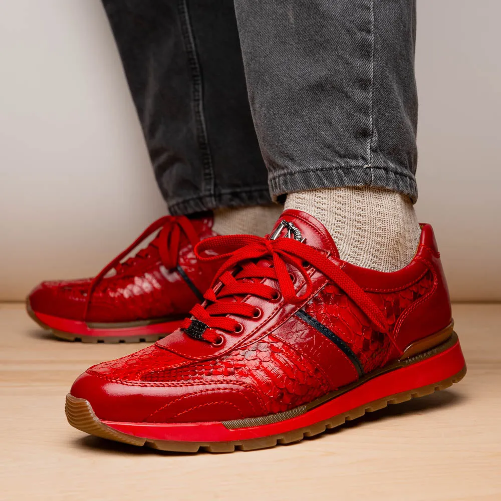 Marco Di Milano Brescia in Red Python & Calfskin Sneakers