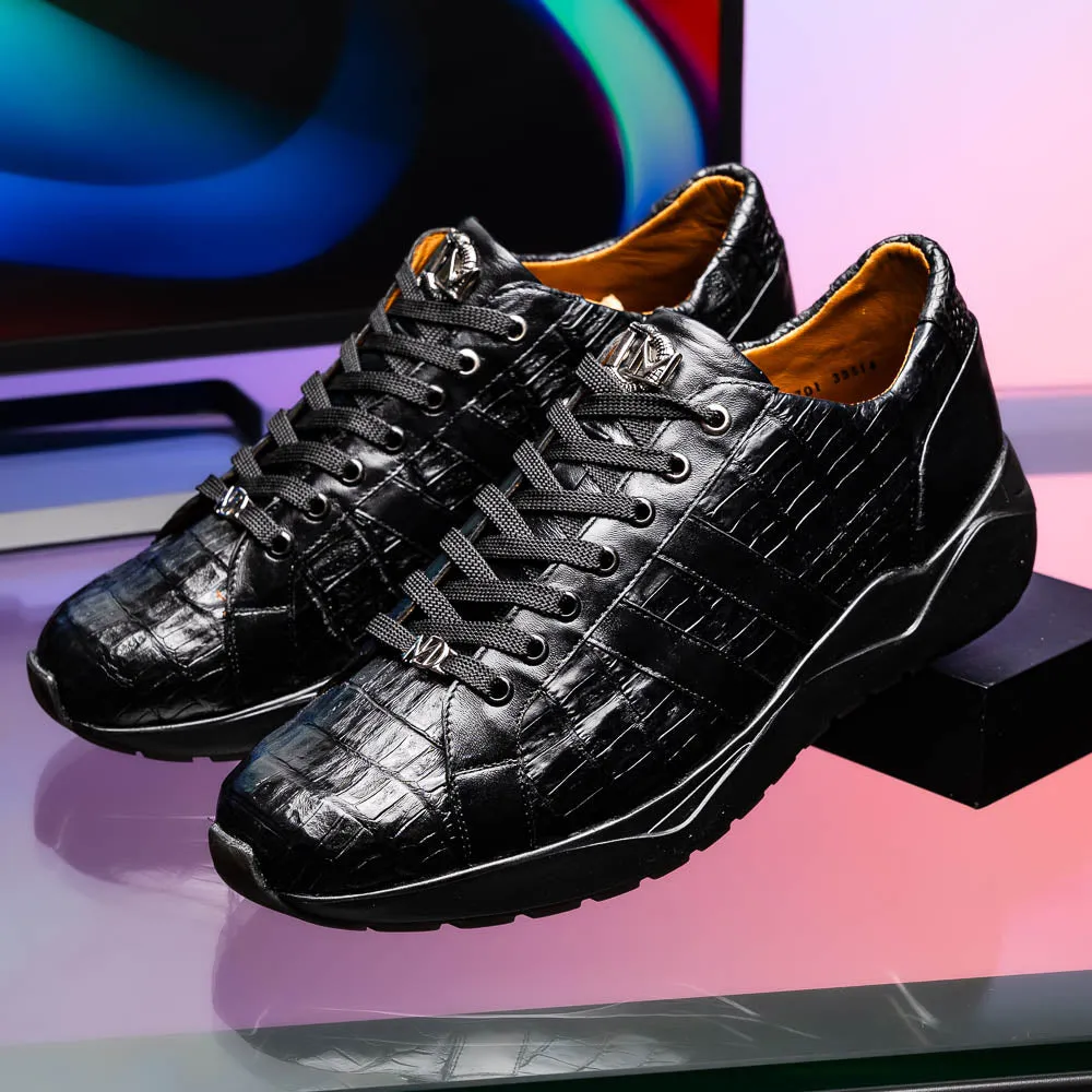 Marco Di Milano Nino in Black Caiman Sneakers