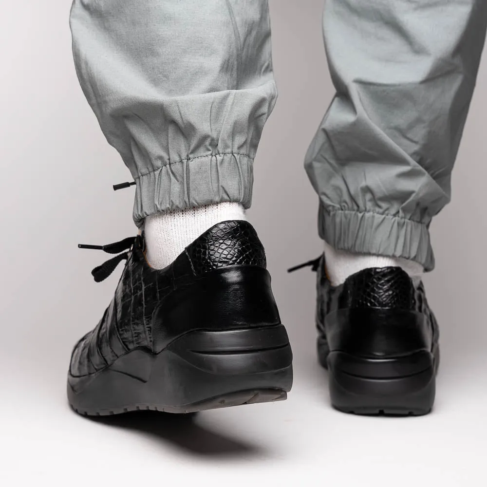 Marco Di Milano Nino in Black Caiman Sneakers
