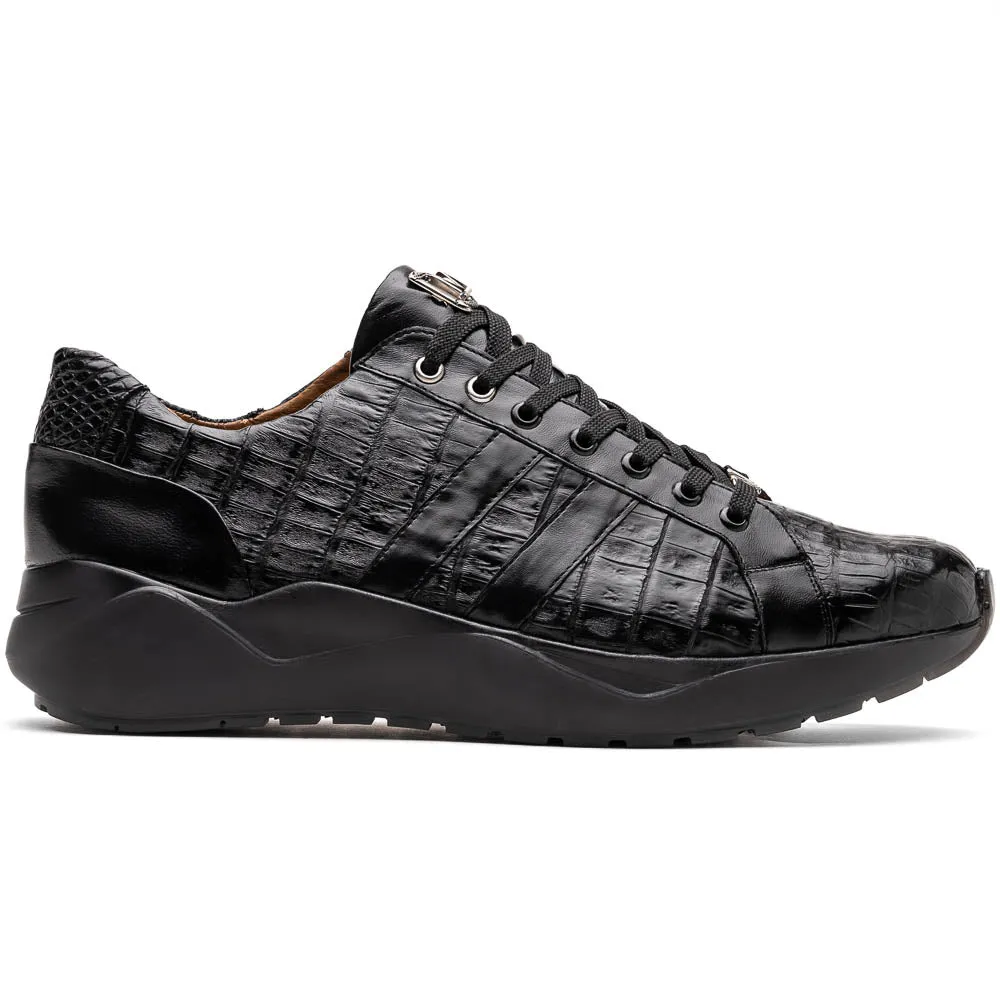 Marco Di Milano Nino in Black Caiman Sneakers