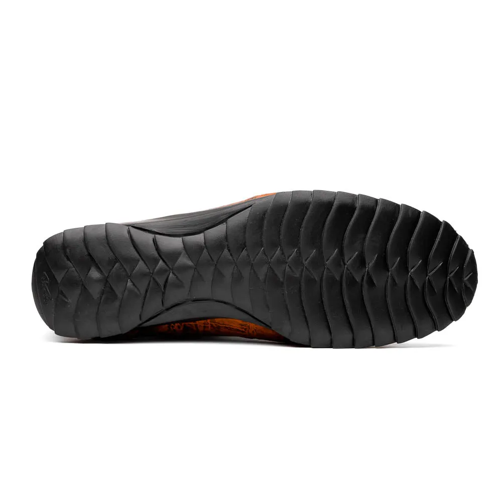Marco Di Milano Saulo in Brandy / Brown Alligator & Ostrich Sneakers