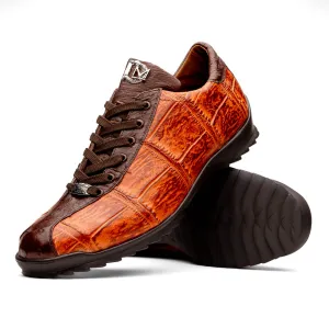 Marco Di Milano Saulo in Brandy / Brown Alligator & Ostrich Sneakers
