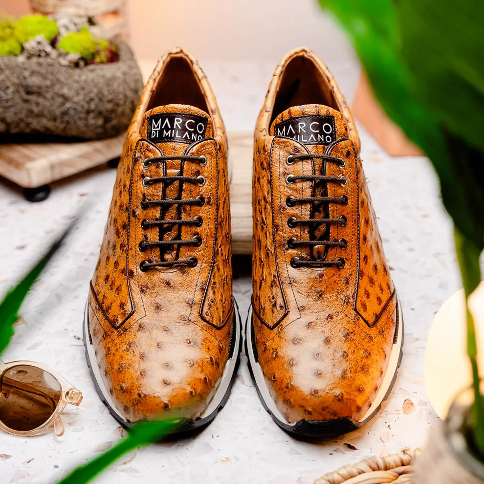 Marco Di Milano Scanno Antique Paja Ostrich Quill Sneakers