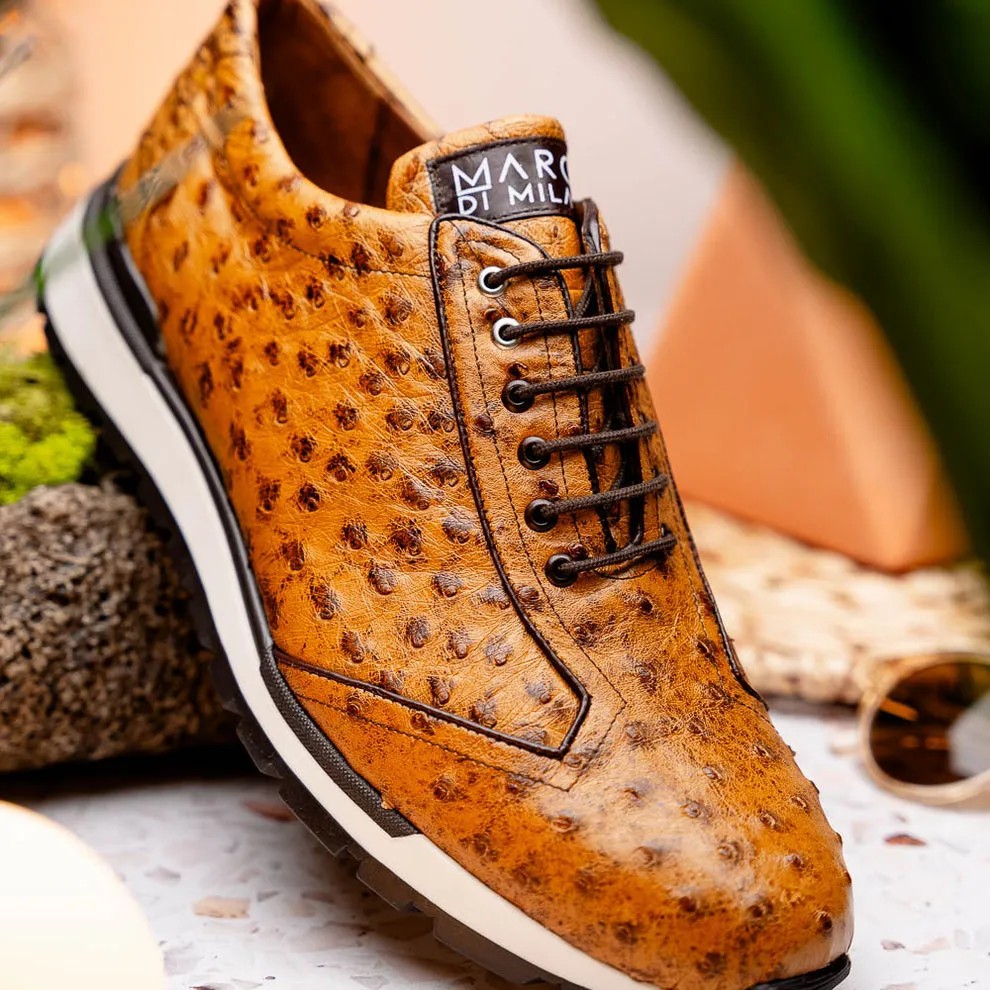 Marco Di Milano Scanno Antique Paja Ostrich Quill Sneakers