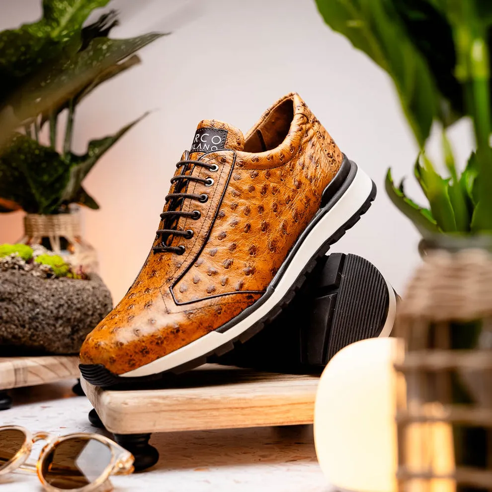 Marco Di Milano Scanno Antique Paja Ostrich Quill Sneakers