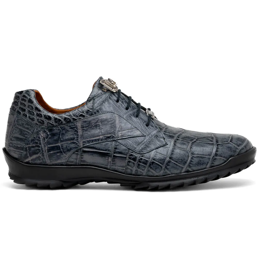 Marco Di Milano Vulcan in Rustic Grey Alligator Sneakers